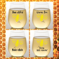 BEE HIVE Unbreakable Stemless Wine Glasses