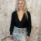 Silver Sequined Scallop Skirt