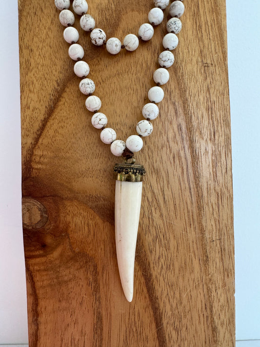 OOAK Bone Horn Necklace