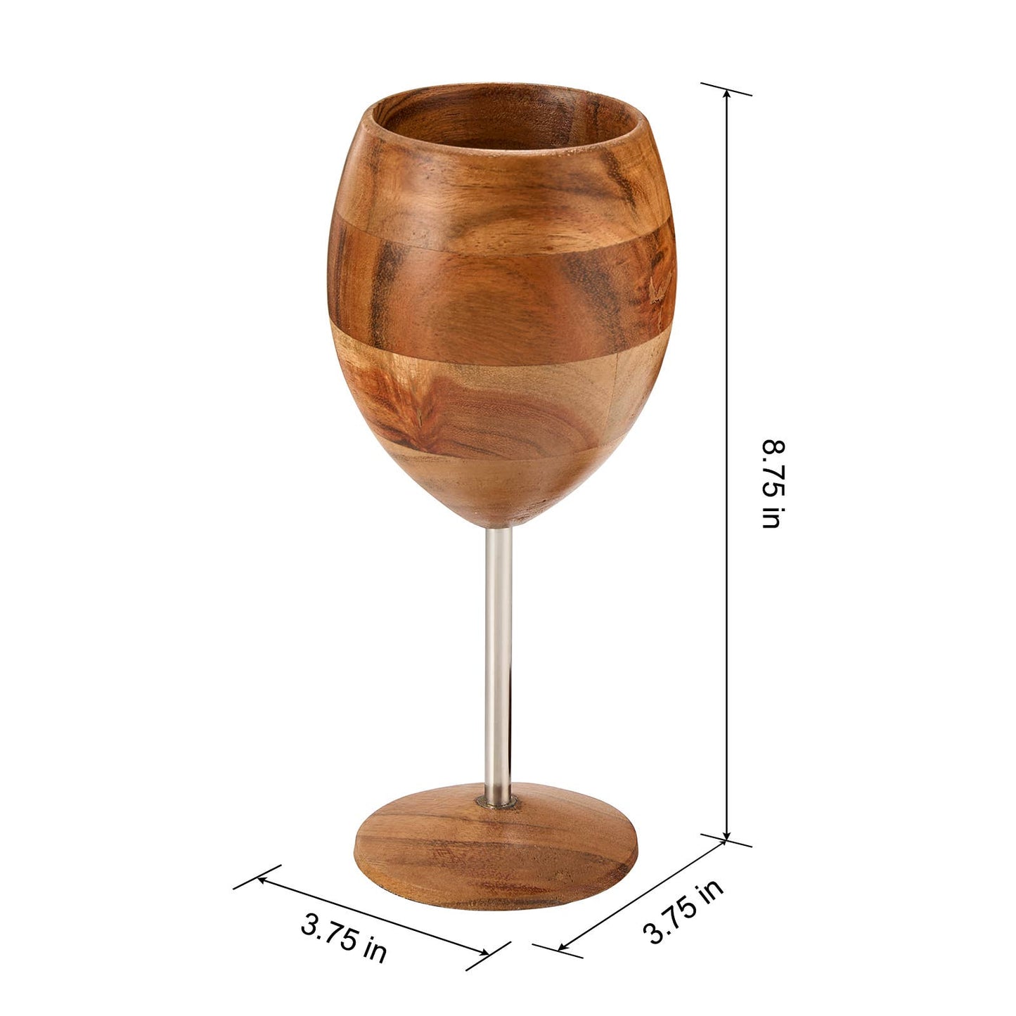 Dark Acacia Wooden Wine Glasses