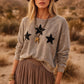 THE TAUPE LEATHER  STAR SWEATSHIRT