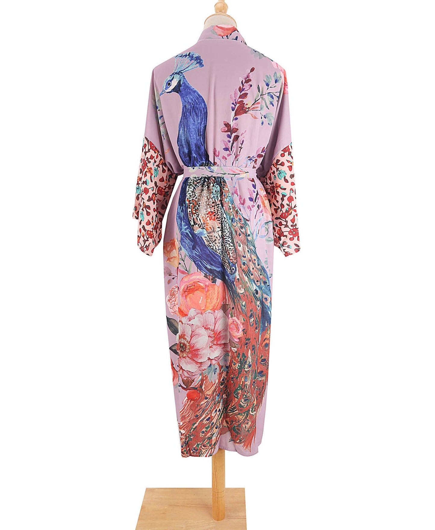 Retro Oriental Peacock Kimono Beach /Cover Up