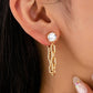 Crystal Stud Hoop and Drop Link Earrings | Gold