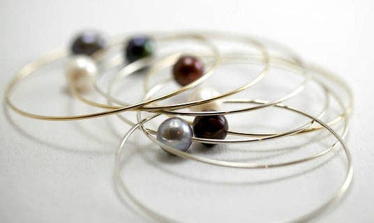 Pearl Bangles - Gold Filled: 8 Inch