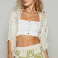 Crochet Woven Cardigan Top