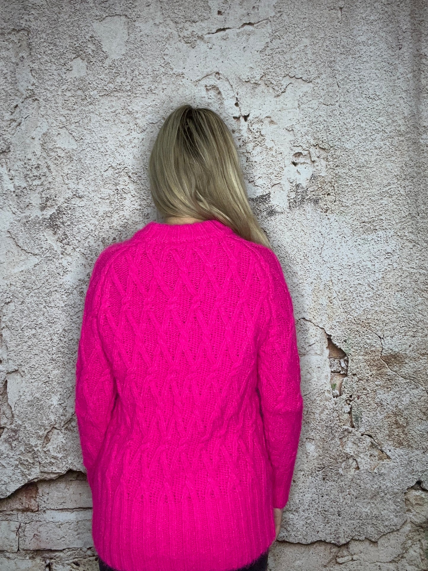 Steve Madden Hot Pink Cable Knit