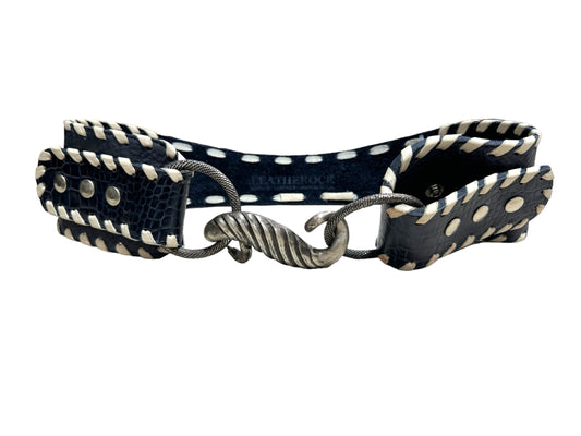 Navy Leather Belt