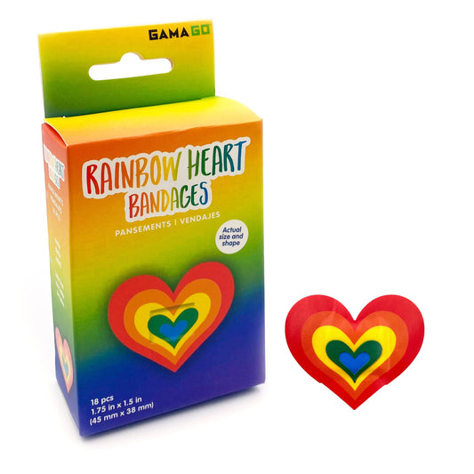 Rainbow Heart Adhesive Bandages