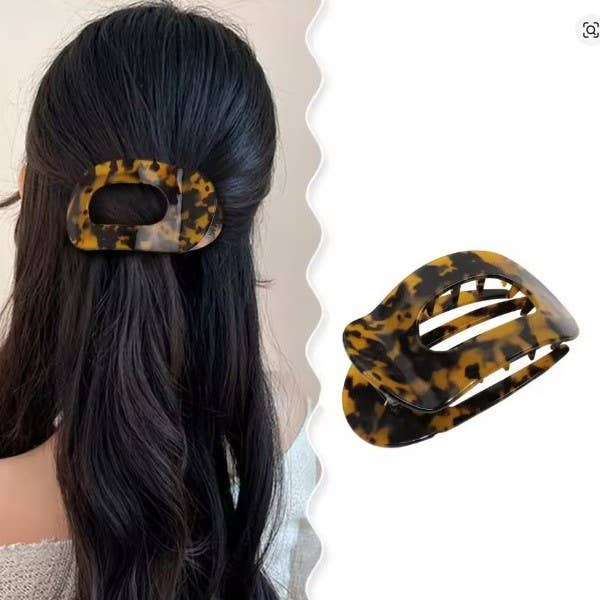 Black Pearl Oval Hair Claw Clips