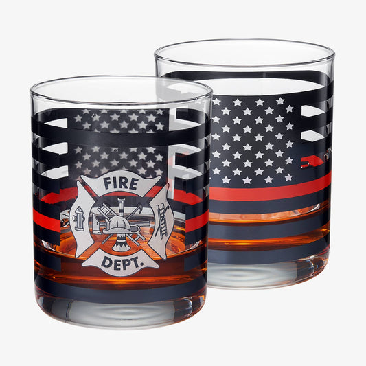 Firefighter Whiskey Glasses | Set of 2 | 12 OZ