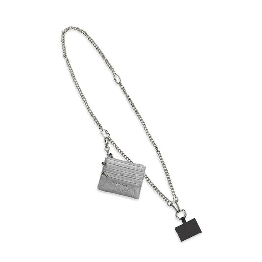 Hold The Phone Silver Chain with Pouch