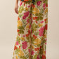 Floral-Print Wide-Leg Drawstring Pants