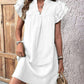 White Lotus Sleeve V-neck dress