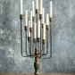 13-Candle Iron Candelabra: Black