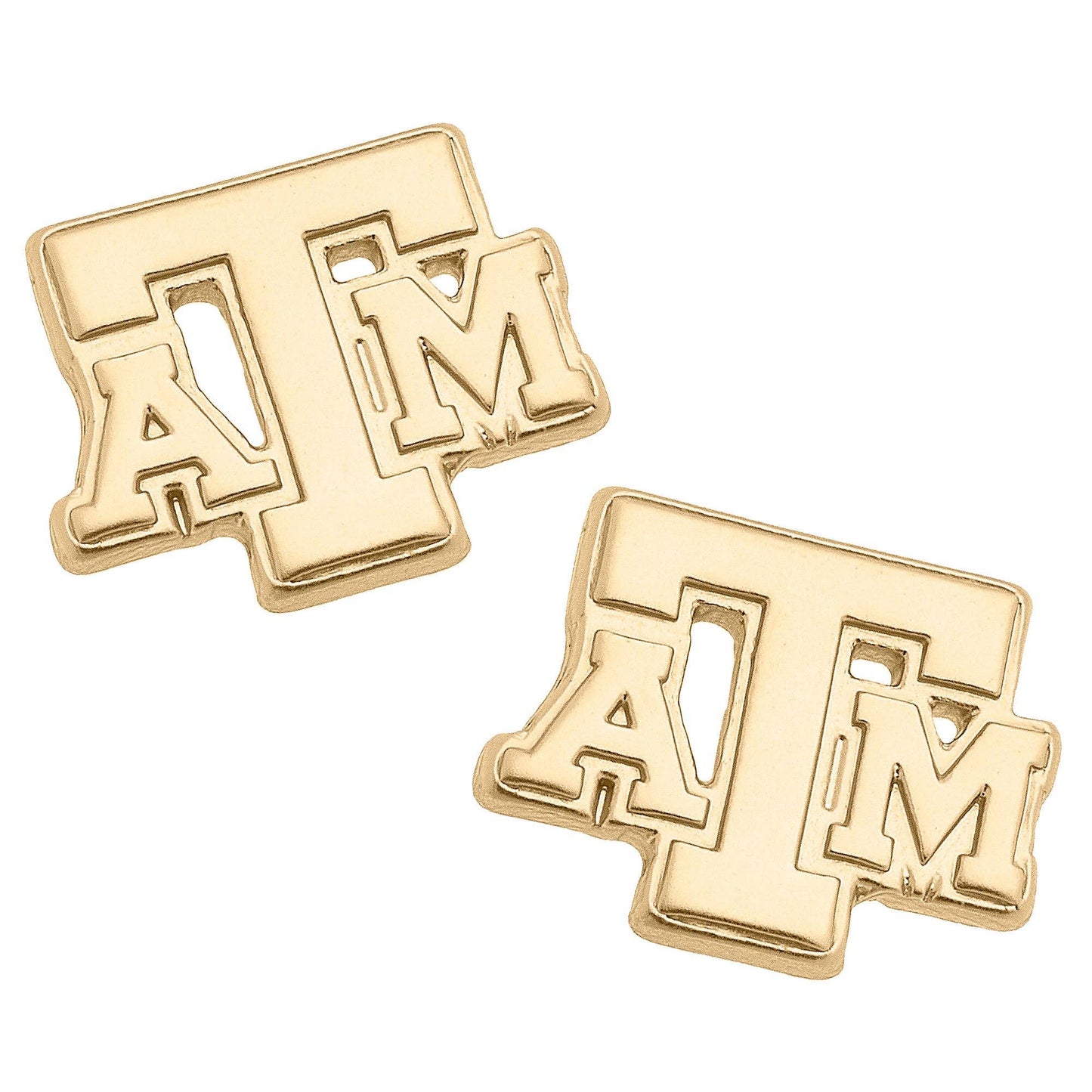 Texas A&M Aggies 24K Gold Plated Stud Earrings
