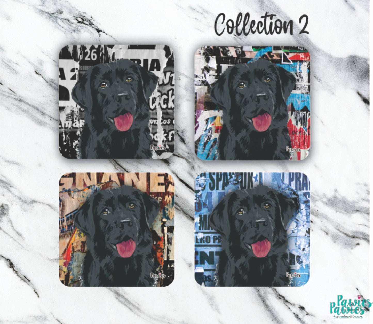 Labrador Black Set of 4 Coasters