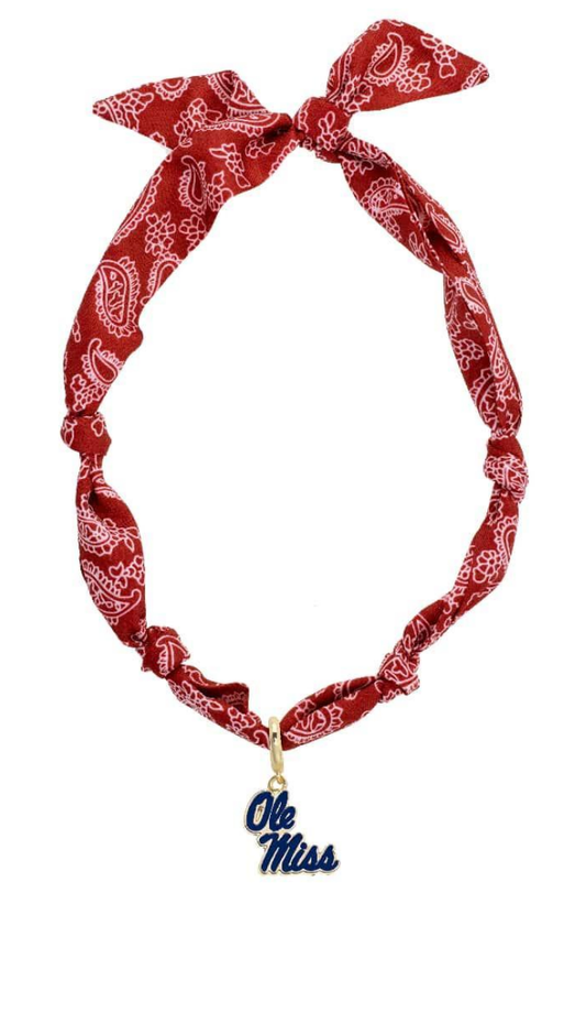 Ole Miss Rebels Logo Bandana Scarf Necklace