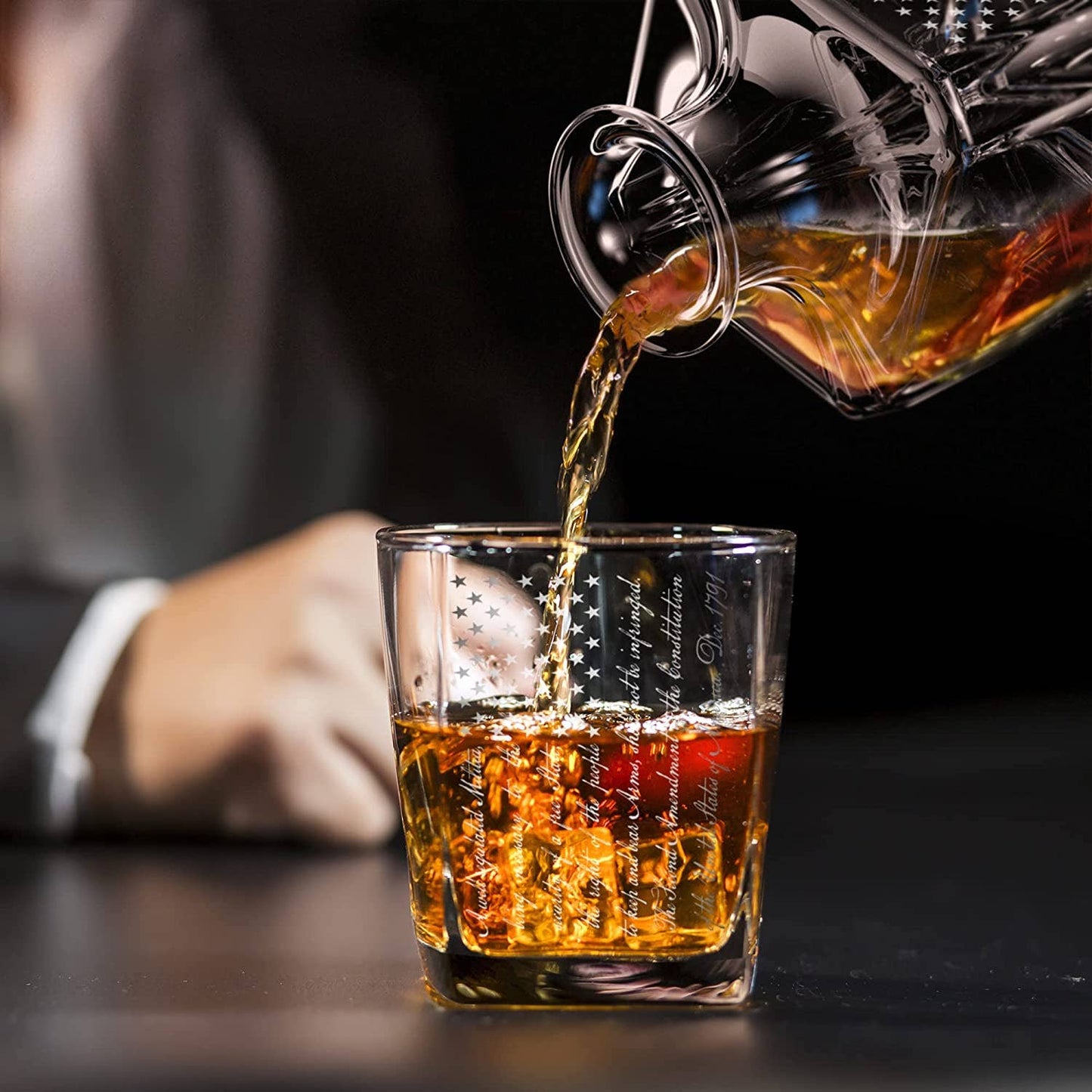 2nd Amendment Decanter Whiskey Glass Gift Set