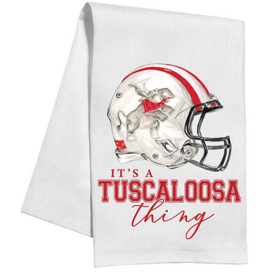 Its Tuscaloosa Thing Crimson Red Elephant Kitchen Towel