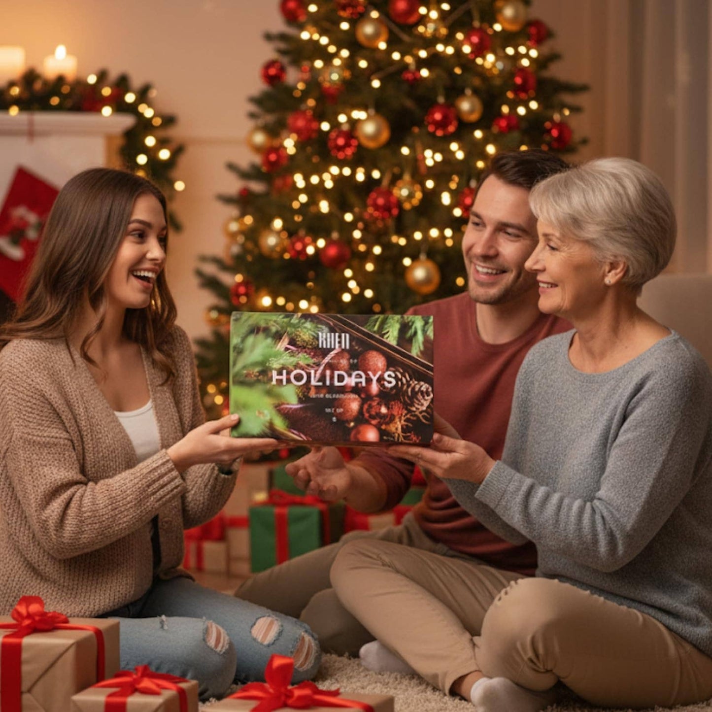 Christmas Holiday Wine Glasses Set of 5 – 20oz Goblets