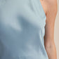 Round-Neck Sleeveless Minimalist Top: Dusty Blue