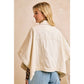 Preorder IVORY OVERSIZED CAPE SLEEVE CROPPED DENIM JACKET: IVORY