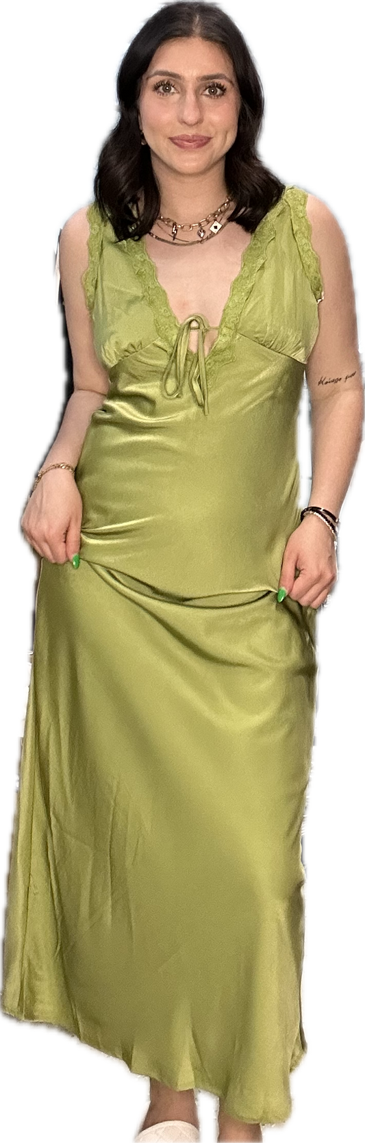 Autumn Green Slip Dress
