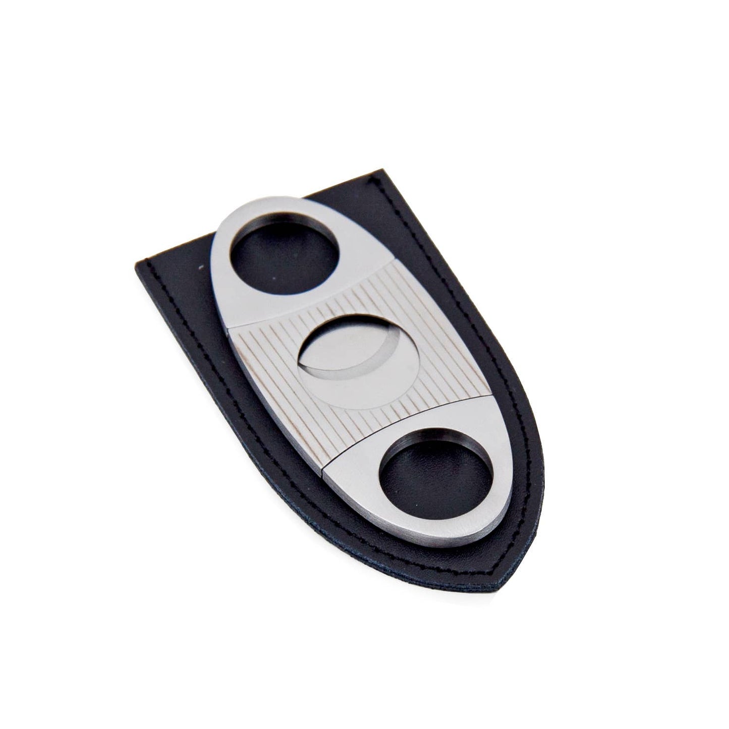 Stainless Steel Guillotine Cigar Cutter with Pouch