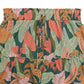 Tropical plant vacation printed elastic shorts