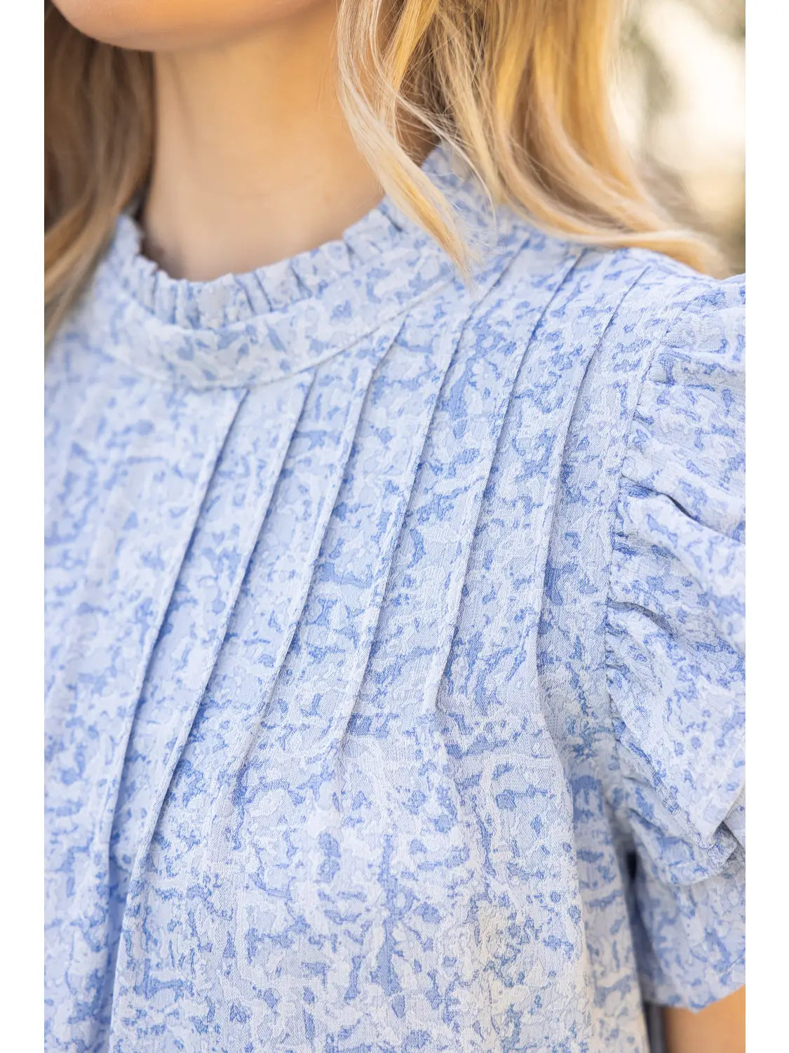 Ruffle Sleeve Pintuck Detailed Dress