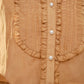 Ruffle Pleated Pearl Button Blouse