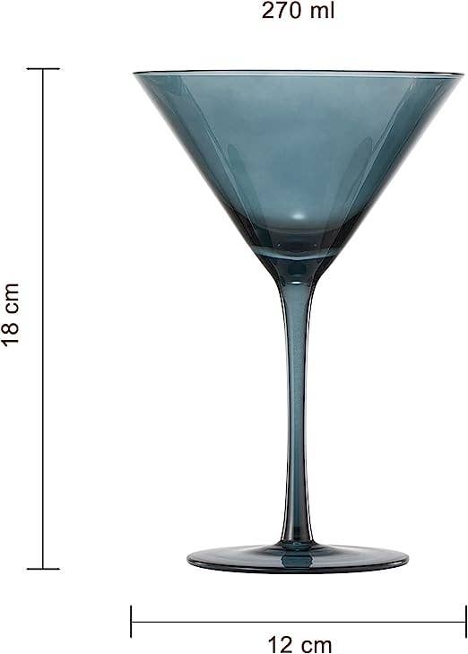 Colored Crystal Martini & Cocktail Glass Set of 6 | 10oz