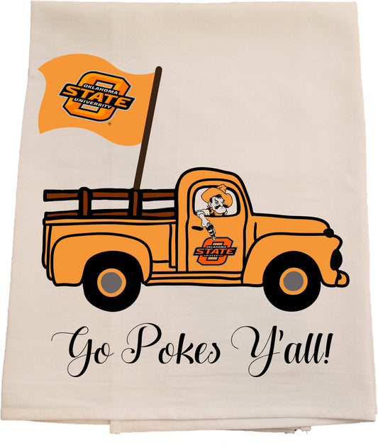 OSU Flag Truck Tea Towel