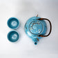 Blue Sakura Cherry Blossoms Tea Set 22oz Tea Pot with 2 Cups (1/12)