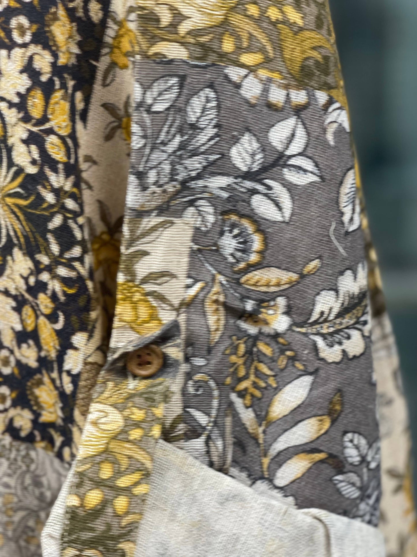 Duster with Gray/Buff Patchwork Print