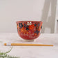 Floral Design 18oz 5.25"D Bowl With Chopsticks Set