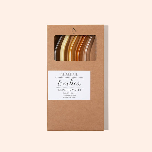 Bent Glass Straw Set x Ember 