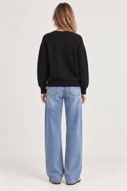 Martini Graphic Knit Sweater in Black