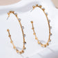 Crystal-Studded Gold Hoop Earrings GOLD
