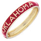Oklahoma Sooners Sculpted Enamel Hinge Bangle in Crimson: Crimson