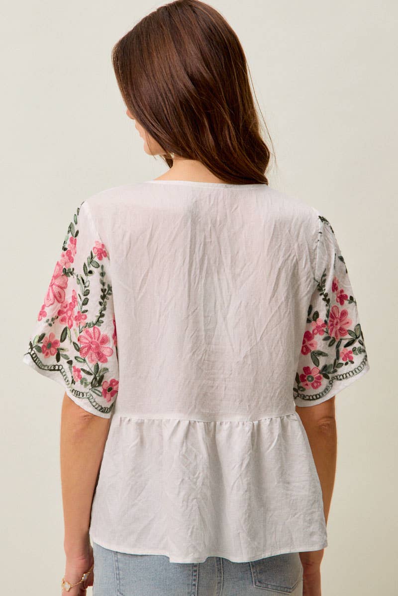 Embroidered Floral Blouse