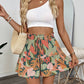 Tropical plant vacation printed elastic shorts