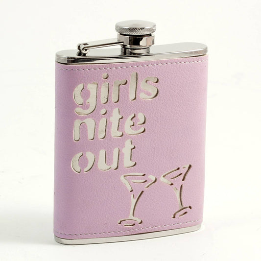 Pink Leatherette Girls Nite Out Flask