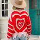 Red Heart Distressed Sweater