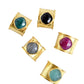 Hand Crafted Cuff ring with Gemstones: Amazoniteo