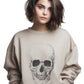 Beige Skull Sweatshirt