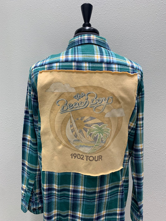 Vintage Repurposed Beach Boys Flannel