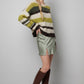 Brushed Stripe Knit Sweater in Multi Green