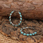WESTERN TURQ STONE HOOP EARRINGS ROUND