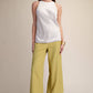 Round-Neck Sleeveless Minimalist Top: Cream